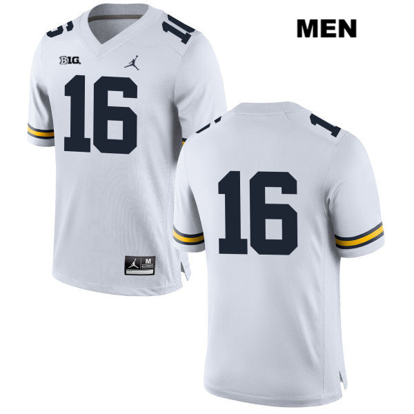 Men's NCAA Michigan Wolverines Jaylen Kelly-Powell #16 No Name White Jordan Brand Authentic Stitched Football College Jersey SW25O17RW